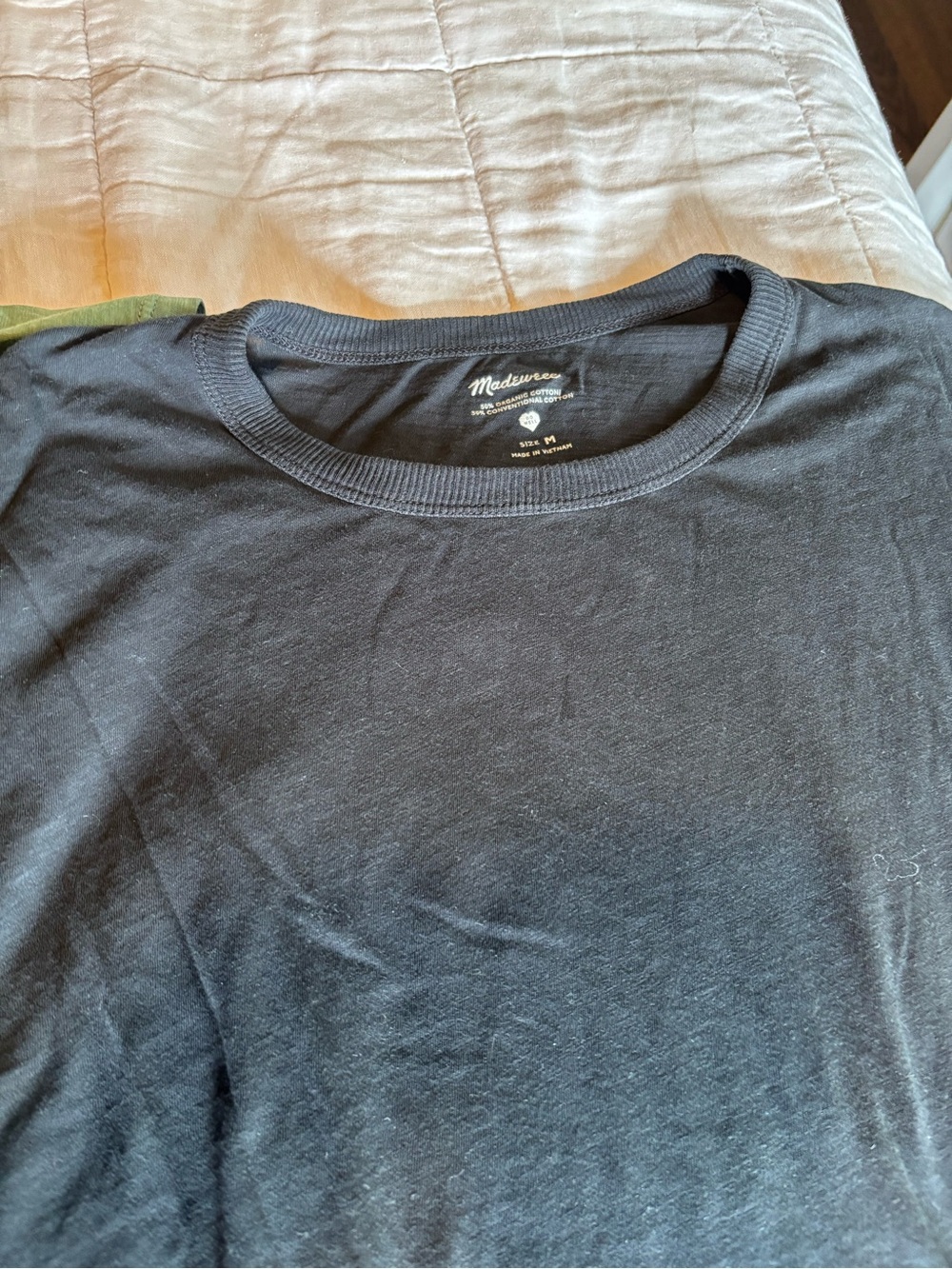 2 Madewell Short-Sleeve Crewneck Tee green and gray color